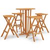 vidaXL Foldbart barsett 5 deler heltre teak