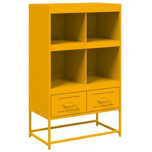 vidaXL Highboard sennepsgul 68x39x111,5 cm st&aring;l