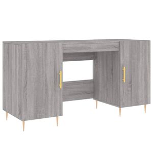 vidaXL Skrivebord gr&aring; sonoma 140x50x75 cm konstruert tre