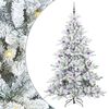 vidaXL Kunstig sammensatt juletre med 300 LED Hvit 210 cm PVC og st&aring;l
