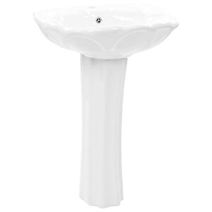vidaXL Servant frittst&aring;ende sokkel keramisk hvit 580x510x200 mm