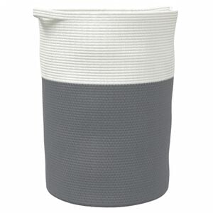vidaXL Oppbevaringskurv gr&aring; og hvit &Oslash;49x65 cm bomull