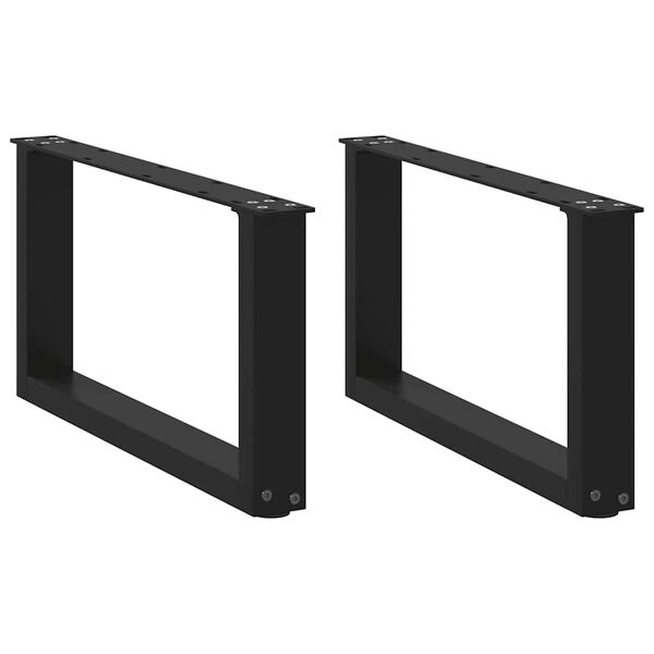 vidaXL Salongbordben U-formet 2 stk svart 70 x (30-31) cm st&aring;l