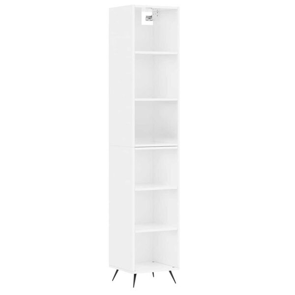 vidaXL Highboard h&oslash;yglans hvit 34,5x32,5x180 cm konstruert tre