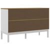 vidaXL Skjenk FLORO hvit 114x43x74 cm heltre furu