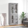 vidaXL Highboard gr&aring; sonoma 69,5x34x180 cm konstruert tre