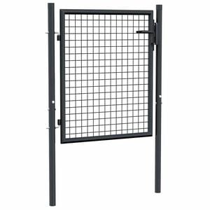 vidaXL Hageport av netting galvanisert st&aring;l 100x75 cm gr&aring;