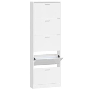vidaXL Skoskap h&oslash;yglans hvit 59x17x169 cm konstruert tre