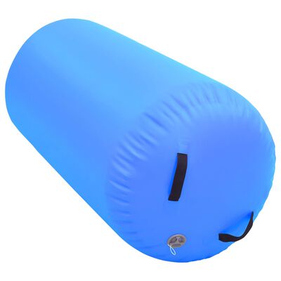 vidaXL Oppblåsbar gymnastikkrull med pumpe 120x90 cm PVC blå