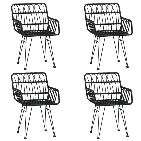 vidaXL Hagespisegruppe 5 deler svart polyrotting