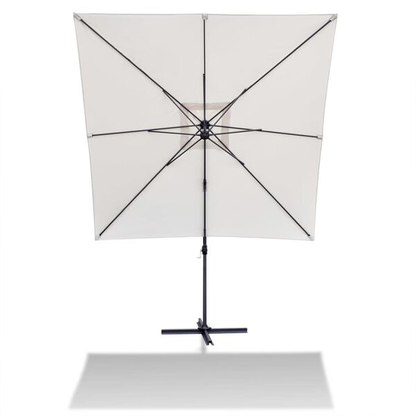 vidaXL Roma Parasoll firkantet aluminium sand hvit 2,5 x 2,5 m