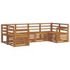 vidaXL Utend&oslash;rs sofa-sett 6 pcs Naturlig Solid akasietre