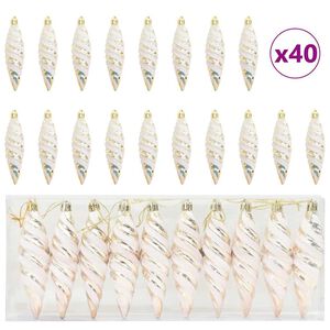 vidaXL Jule Spiralformet Kule 40 pcs champagne Plast