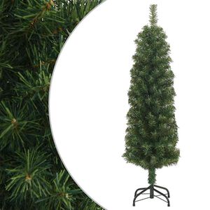 vidaXL Slankt kunstig juletre med stativ gr&oslash;nn 150 cm PVC