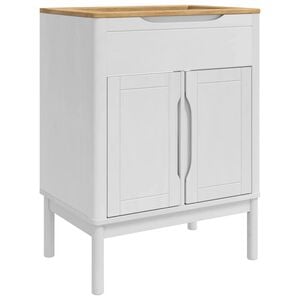 vidaXL Baderomsvaskeskap FLORO Hvit 60 x 40 x 80 cm Massivt furutre