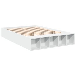 vidaXL Sengeramme hvit 135x190 cm konstruert tre