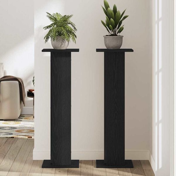 vidaXL Planteholder 2 pcs Svart Eik 30 x 30 x 95 cm Konstruert tre