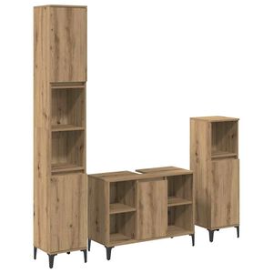 vidaXL Baderomsinnredningssett 3 stk. Artisan Eik Konstruert tre