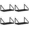 vidaXL Vegghyller 4 stk. Svart eik 30 x 16 x 15,5 cm