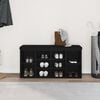 vidaXL Skobenk med hylle Svart Eik 102 x 32 x 50 cm Konstruert tre