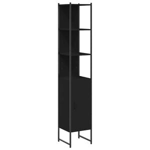 vidaXL Baderomsskap svart 33x33x185,5 cm konstruert tre