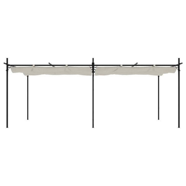 vidaXL Pergola med uttrekkbar tak kremhvit 589x292x230 cm