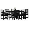vidaXL Hagespisestue 7 deler svart heltre furu