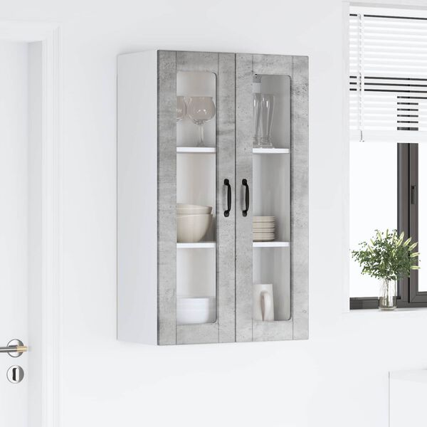 vidaXL Kj&oslash;kkenskap med hylle Betonggr&aring; 60 x 31 x 100 cm Konstruert tre