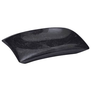 vidaXL Vask 50x35x10 cm marmor svart