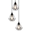 vidaXL Taklampe med diamant-design svart 3 x E27 lysp&aelig;rer