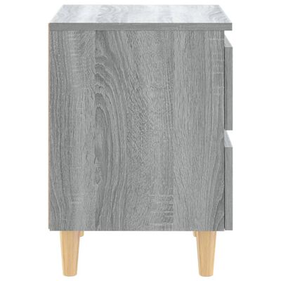 vidaXL Nattbord med ben i heltre grå sonoma eik 40x35x50 cm