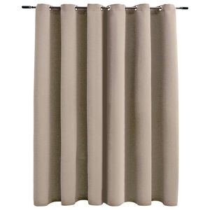 vidaXL Lystett gardin med metallringer beige 290x245 cm
