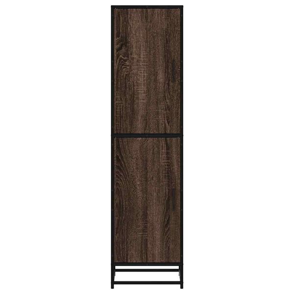 vidaXL Highboard brun eik 35,5x35x139 cm konstruert tre og metall