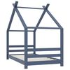 vidaXL Sengeramme for barn heltre furu grå 80x160 cm