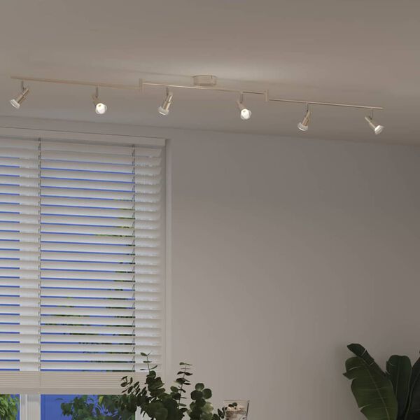 vidaXL Takspot med s&oslash;kelys Nikkel 176,5 x 9,5 x 14 cm St&aring;l