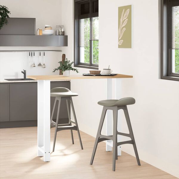 vidaXL Barbordben hvite 2 stk 50x(110-111) cm st&aring;l