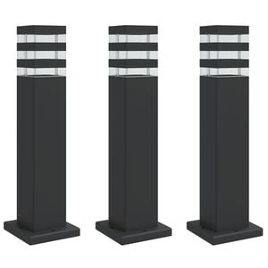 vidaXL Utend&oslash;rs gulvlamper 3 stk svart 50 cm aluminium