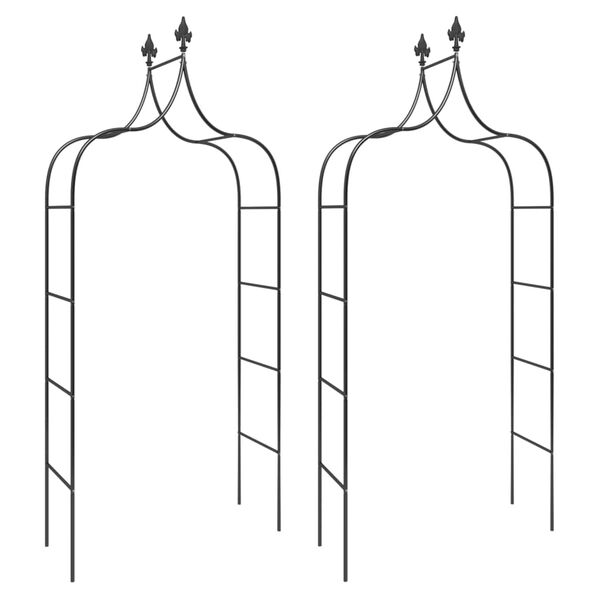 vidaXL Hagebuer 2 stk svart 120x38x260 cm stål