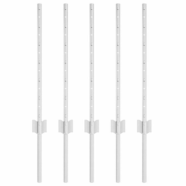 vidaXL Gjerdep&aring;le 5 pcs s&oslash;lv 60 cm St&aring;l