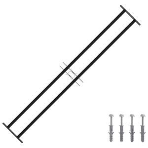 vidaXL Vindu Gitter Svart 176 x 30 cm Pulverlakkert st&aring;l