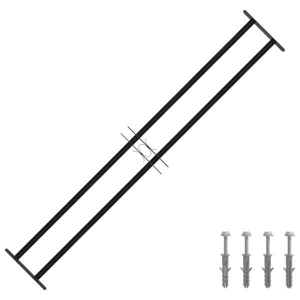vidaXL Vindu Gitter Svart 176 x 30 cm Pulverlakkert st&aring;l