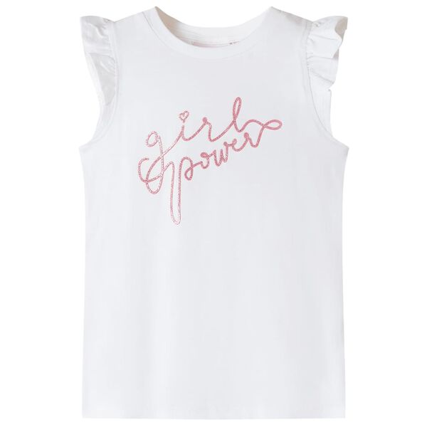 T-skjorte for barn med volangermer ecru 116