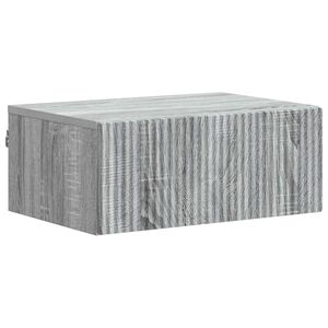 vidaXL Vegghengt Nattbord Gr&aring; sonoma 49 x 34,5 x 20 cm Konstruert tre