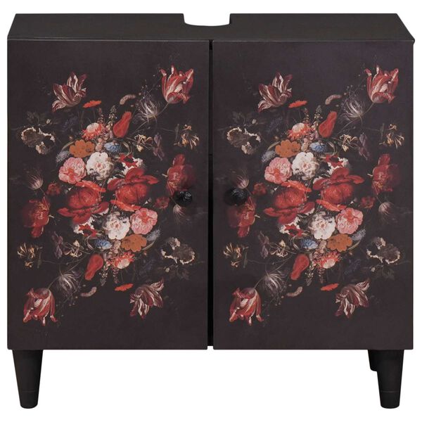 vidaXL Vaskeskap med d&oslash;r Flerfarget 62 x 33 x 58 cm Massiv mango tre