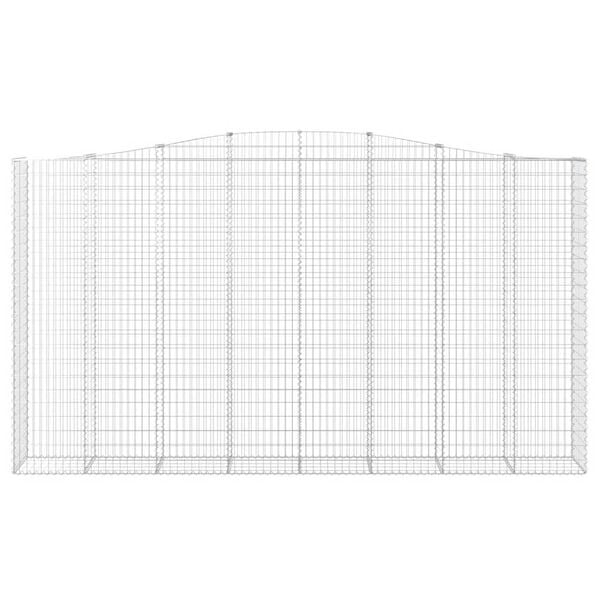 vidaXL Gabionkurver buede 6 stk 400x50x220/240 cm galvanisert jern