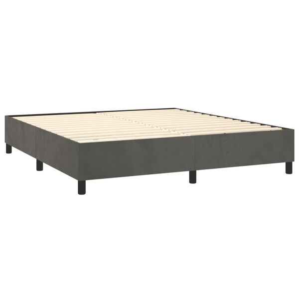 vidaXL Boxspring-sengeramme m&oslash;rkegr&aring; 180x200 cm Super King fl&oslash;yel