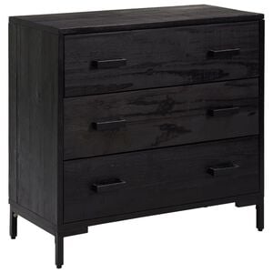 vidaXL Kommode svart 75x35x70 cm heltre furu