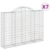 vidaXL Gabionkurver buede 7 stk 200x30x140/160 cm galvanisert jern