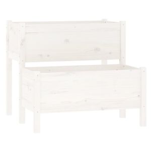 vidaXL Plantekasse hvit 84,5x84x75 cm heltre furu