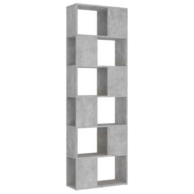 vidaXL Bokhylle/romdeler betonggrå 60x24x186 cm sponplate